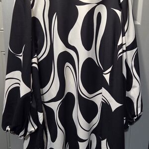 Black and White Shift Mini Dress